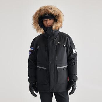 凯乐石kailas极地羽绒服户外登山加厚防风鹅绒工装派克服外套男款墨黑