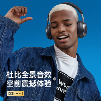 声阔安克 Space One Pro 头戴式耳机蓝牙主动降噪超长续航可折叠翻译耳机适用苹果华为小米手机电脑 黑