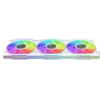 骨伽 星链120 机箱积木风扇 无边界ARGB 5v3针主板同步 PWM温控调节（12CM/降噪防震脚垫）白色反叶
