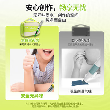 掌握直液式丙烯马克笔软头80色可水洗不易透色画笔高覆盖大容量水彩笔儿童生日礼物学生开学季礼物