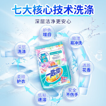 花王（KAO）洗衣粉1.6kg大袋装 亮彩增艳防褪护色持久留香强力去污洗衣服香