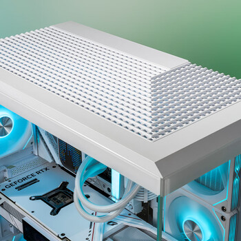 爱国者（aigo）星璨岚 大岚屏显版白色 ATX游戏电脑台式主机箱支持双360水冷 9.16寸高清屏/270°海景房/5090显卡