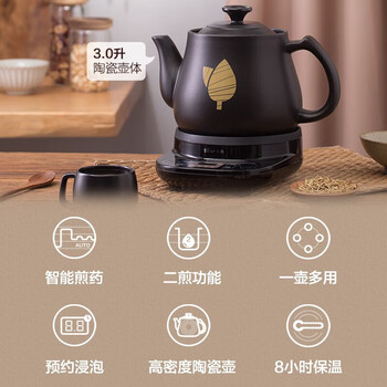 小熊（Bear）煎药壶中药锅 智能全自动熬药电砂锅陶瓷中药壶 分体煮药壶 配无纺布煎药袋 JYH-C30A1