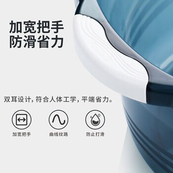 茶花（CHAHUA）塑料脸盆防滑把手洗脸盆洗衣盆大儿童学生宿舍家用