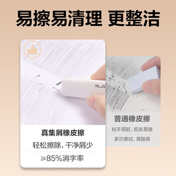 得力（deli）【全网低价】纽赛集屑三角橡皮擦小学生专用擦字成线干净不留痕儿童素描美术橡皮 6块装