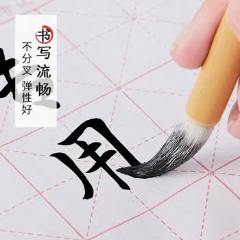 玉水湖上海市九年义务教育阶段写字等级考试专用笔小学初中生书法毛笔兼毫练字毛笔字中楷软笔入门套装