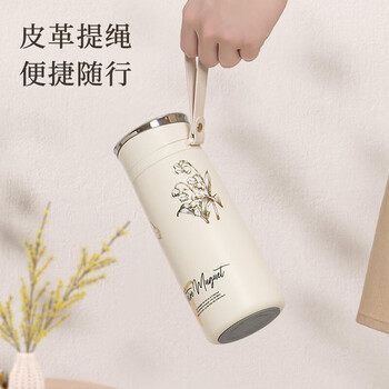 Vanow铃兰智能保温杯女学生高颜值大容量陶瓷覆层内胆车载随行水杯子