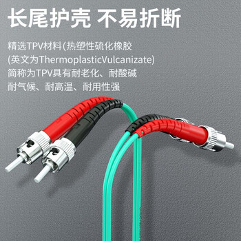 广昌兴(G.C.X)万兆多模光纤跳线st-st 5m OM3双芯尾纤 阻燃低烟无卤LSZH耐弯折抗弯曲跳纤收发器光模块连接线