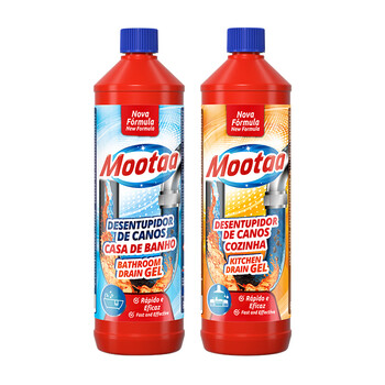 膜太（MOOTAA）欧洲进口卫浴厨房专用款疏通剂套装1000ml*2油渍下水道马桶疏通剂