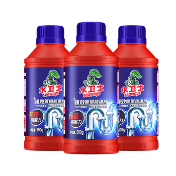 水卫士管道疏通剂500g*3瓶 下水道疏通剂强力溶解马桶厨房除臭剂水卫仕 水卫士管道疏通剂500g*3瓶 下水道疏通剂强力溶解马桶厨房除臭剂水卫仕