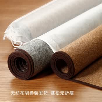 漢墨 60%卷装羊毛毛毡垫 加厚耐磨书法书画咖色70*100cm毛毡垫 文房四宝写毛笔字毛毡布桌布画毡
