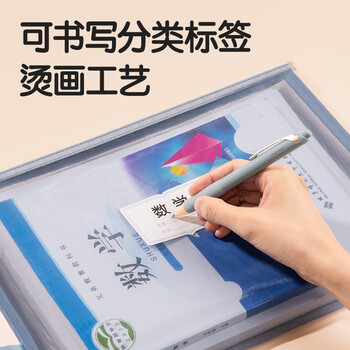 得力（deli）网纱拉链袋文件袋一年级 文具袋透明学科分类袋试卷作业收纳 彩色款5科混装PP115A