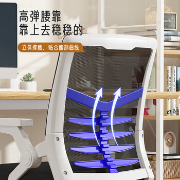 奈高电脑椅办公椅子家用舒适人体工学椅会议椅乳胶坐垫电镀弓形椅白框