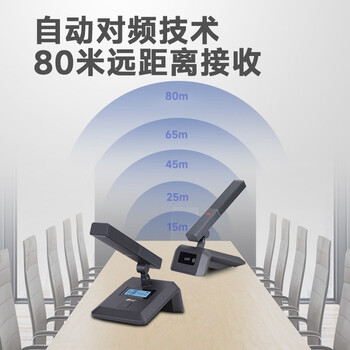 北极声 P-SOUND专业无线一拖二会议室多功能厅麦克风F-6A (方杆会议）