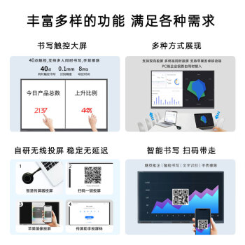 鸿合（HiteVision）会议平板一体机视频会议大屏触屏多媒体教学电子白板智能解决方案65英寸HD-65K2