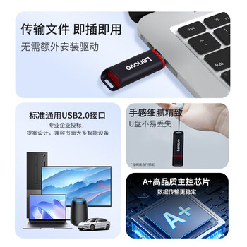 联想（Lenovo）4GB USB2.0 投标u盘SS160 公司企业竞标专业招标优盘 黑色