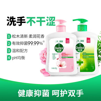 滴露（Dettol）健康抑菌洗手液滋润倍护清洁 滋润倍护450g+经典松木450g