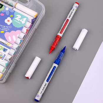 英雄（HERO）直液式丙烯马克笔2033软头可叠色补色小学生美术专用不透色笔儿童小学生绘画涂鸦水彩笔48色美育