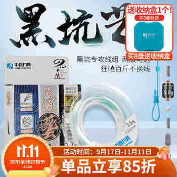 中西钓线 黑坑主线圈线组绑好的成品线组黑坑竞技钓鱼线方便主线组套装 5.4米【棉线接头老版】 1.5