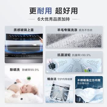 海尔（Haier）波轮洗衣机全自动家用 10公斤大容量 防菌除螨EB100M30Plus2