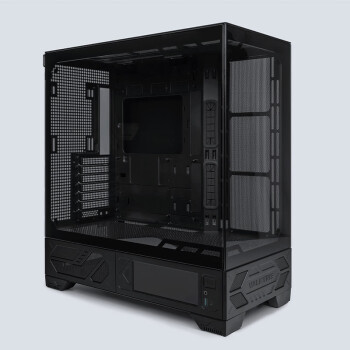 瓦尔基里（VALKYRIE）VK03 BLACK 黑色 ATX 游戏电脑台式机箱 支持360水冷 6.2吋触摸屏 270°海景房