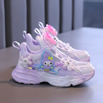 永高人女童鞋子2024夏季新款儿童单网透气运动鞋中大童防滑旋转扣老爹