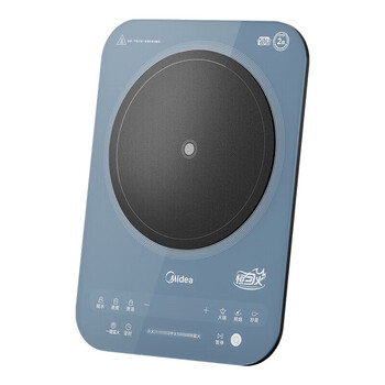 美的（Midea）电磁炉 家用超薄电磁灶 四重防水彩色面板 恒温匀火 预约定时 配炒锅汤锅 MC-22RB09