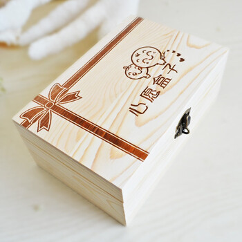 心愿盒子漂流瓶许愿瓶幸运瓶玻璃创意礼品贝壳生日礼物实木礼盒 红色