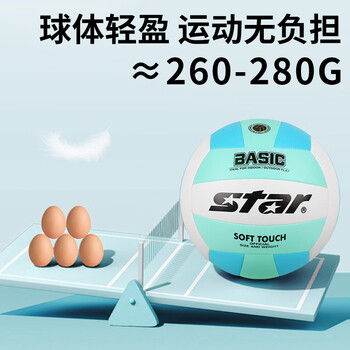 世达（star）排球初中生中考专用5号比赛训练体考标准马卡龙青绿VB825C-67