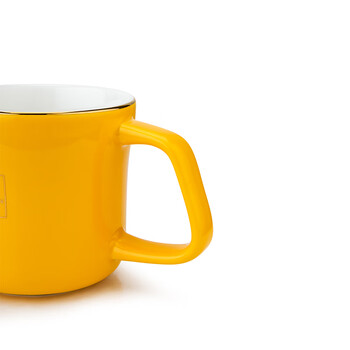 WORLD KITCHEN 康宁马克杯380ml-黄 杯口手工描金 耐温耐用 WK-MKB380/KZ/YL