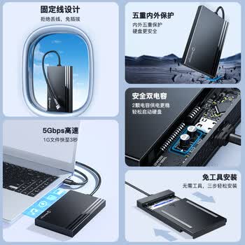 迷虎（Meetiger）USB3.0移动硬盘盒 固定线款 外接2.5英寸SATA串口笔记本电固态机械ssd硬盘盒子 Z2G