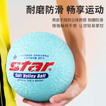 世达(star)气排球4号球儿童青少年训练比赛标准用球乳胶 软排蓝色CB814-07 世达(star)气排球4号球儿童青少年训练比赛标准用球乳胶 软排蓝色CB814-07