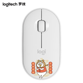 罗技（Logitech）LOGITECH PEBBLE鼠标 无线蓝牙鼠标 办公轻音鼠标 女性鼠标对称手型 鹅卵石造型 小刘鸭财源广进