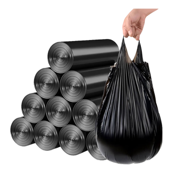 汇百利背心垃圾袋黑色46cm*63cm*200只单面0.8丝加厚家用厨房塑料袋盒装