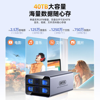 优越者硬盘柜双盘位全铝机械SSD固态硬盘扩展柜2.5/3.5英寸通用USB3.0高速转SATA串口电脑外置硬盘存储柜