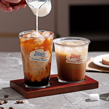 Bincoo玻璃咖啡杯家用冰美式透明杯子精致拿铁杯Dirty高颜值水杯