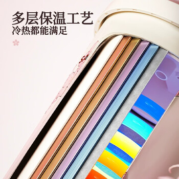 Vanow纯钛咖啡杯女生高颜值双饮吸管保温杯高档便携车载水杯子户外