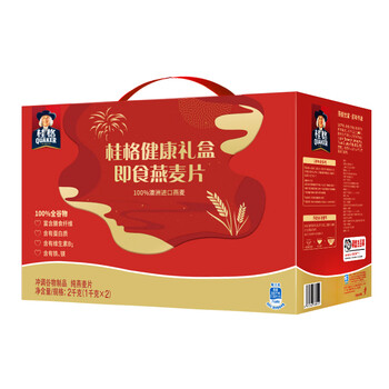 桂格即食燕麦片礼盒1000克*2营养早餐膳食纤送礼佳品长辈中老年
