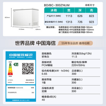 海信(Hisense)300升减霜大容量冰柜家用商用囤货冷柜 钢制内胆 冷藏冷冻转换 雪糕冰柜卧式冰箱BD/BC-300ZNUM 海信(Hisense)300升减霜大容量冰柜家用商用囤货冷柜 钢制内胆 冷藏冷冻转换 雪糕冰柜卧式冰箱BD/BC-300ZNUM