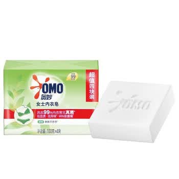 奥妙（OMO） 洗衣皂 茶树内衣皂(100gX4)*2盒  新旧包装随机发+手帕纸巾2包
