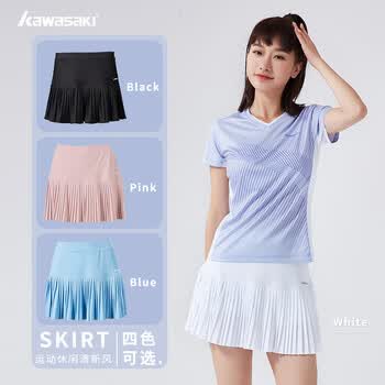 川崎（KAWASAKI）羽毛球服运动短裙女防走光半身裙S2752 黑色 S