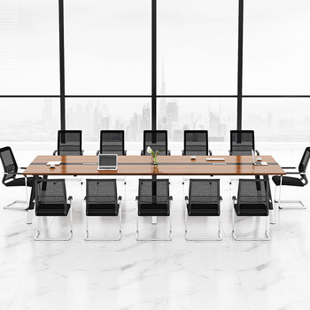 圣黎会议桌长桌洽谈培训桌组职员办公桌 3.5米会议桌+12把椅