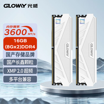 光威（Gloway）16GB(8GBx2)套装 DDR4 3600 台式机内存条 天策-弈系列 长鑫颗粒