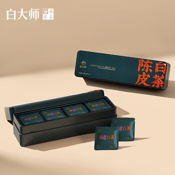 白大师陈皮白茶2017年福鼎白茶寿眉100g*2茶叶礼盒送礼自饮便携 白大师陈皮白茶2017年福鼎白茶寿眉100g*2茶叶礼盒送礼自饮便携