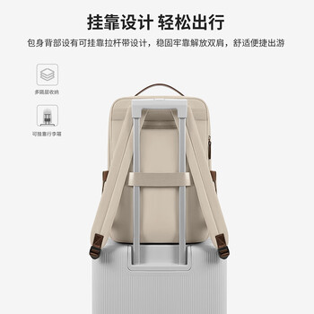 高尔夫（GOLF）双肩包女电脑包15.6英寸笔记本商务出差旅行背包大学生书包通勤