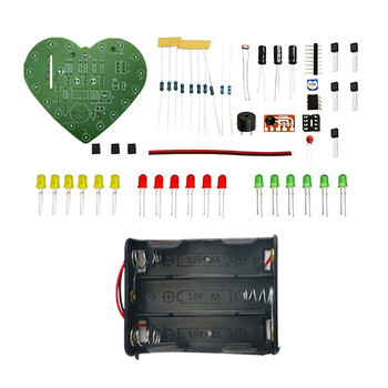 伍陆电子 光控音乐心形灯套件18只LED彩灯控制电子DIY制作散件TJ-56-269 套件+3节五号电池盒 伍陆电子 光控音乐心形灯套件18只LED彩灯控制电子DIY制作散件TJ-56-269 套件+3节五号电池盒