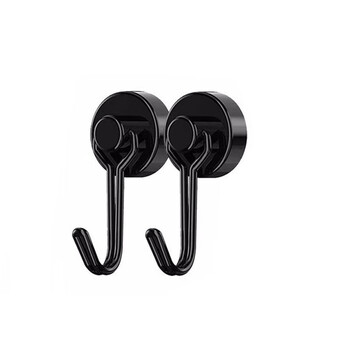 欧利文强力磁铁贴片钕磁铁大小吸铁石磁环形免打孔无痕挂钩粘钩吸盘固定器 G20黑色0-25斤旋转360°3个装