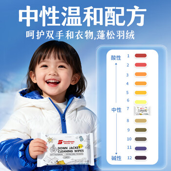 SnowDream日本羽绒服清洁湿巾12片*6包羽绒服清洗剂干洗剂去油渍免水洗神器