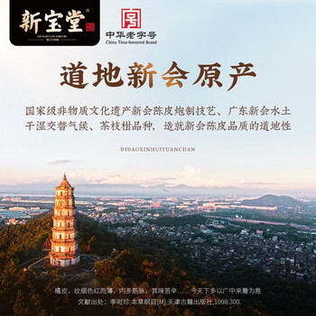 岭南新宝堂陈皮五年新会陈皮泡茶广东送礼特产5年新会陈皮罐装50克礼品