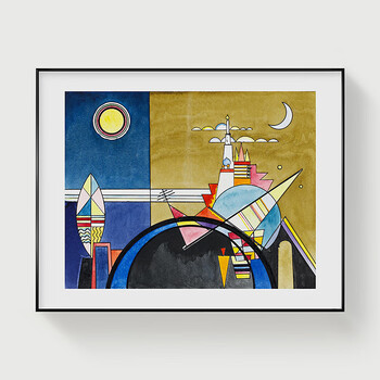 装饰画艺术家版画 康定斯基装饰画kandinsky抽象艺术家几何点线面构成